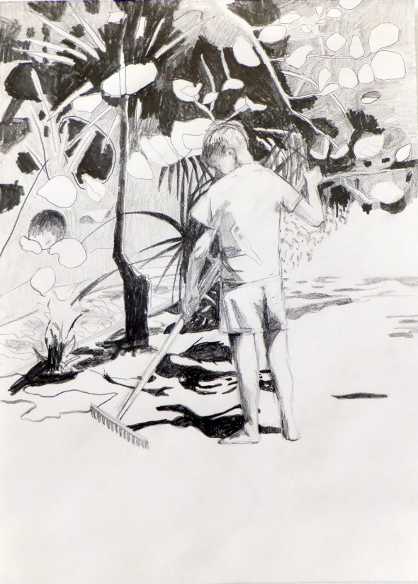 Kòrsou tekening / potlood op papier / 30 x 42 cm / 2014