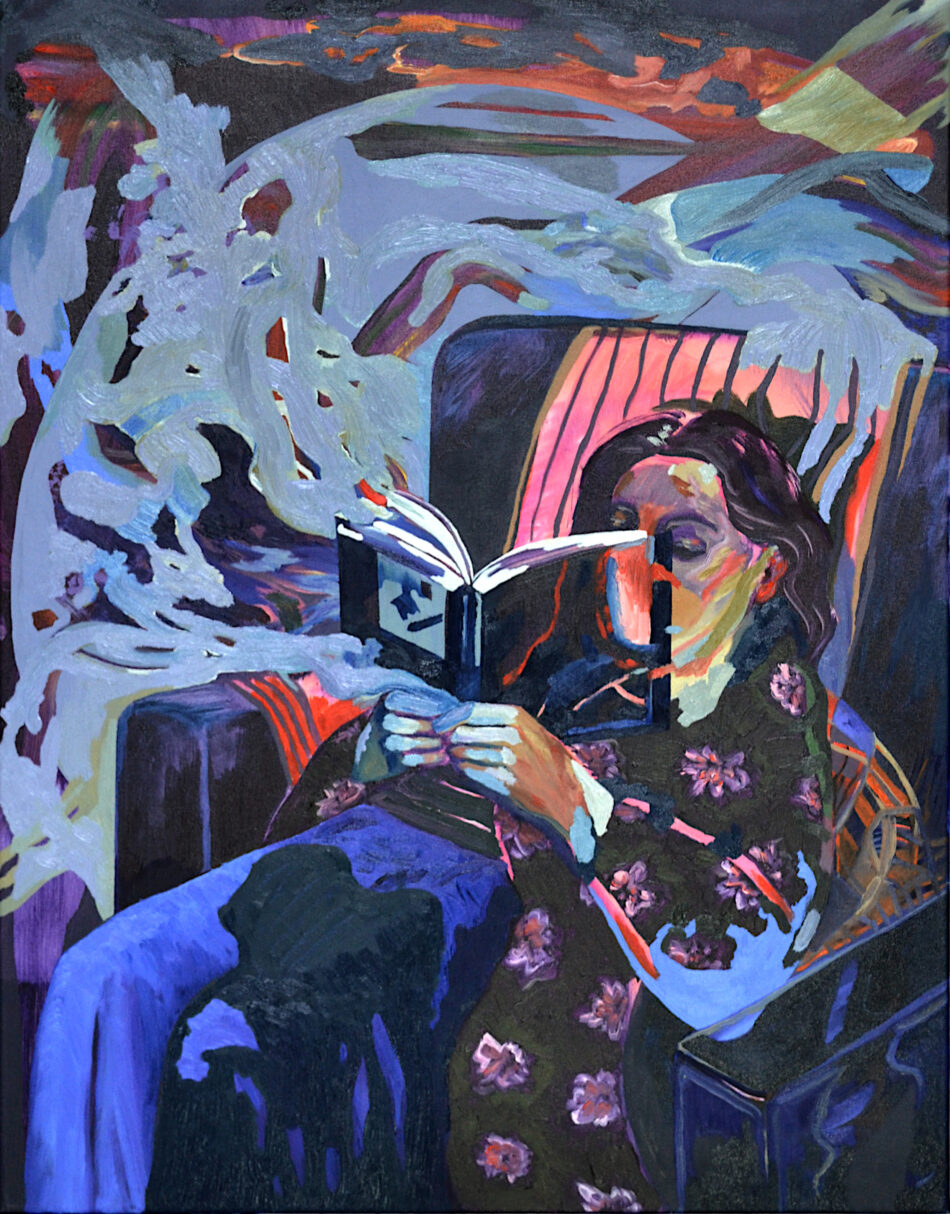 Reading everything / olieverf op doek / 80x60cm / 2022