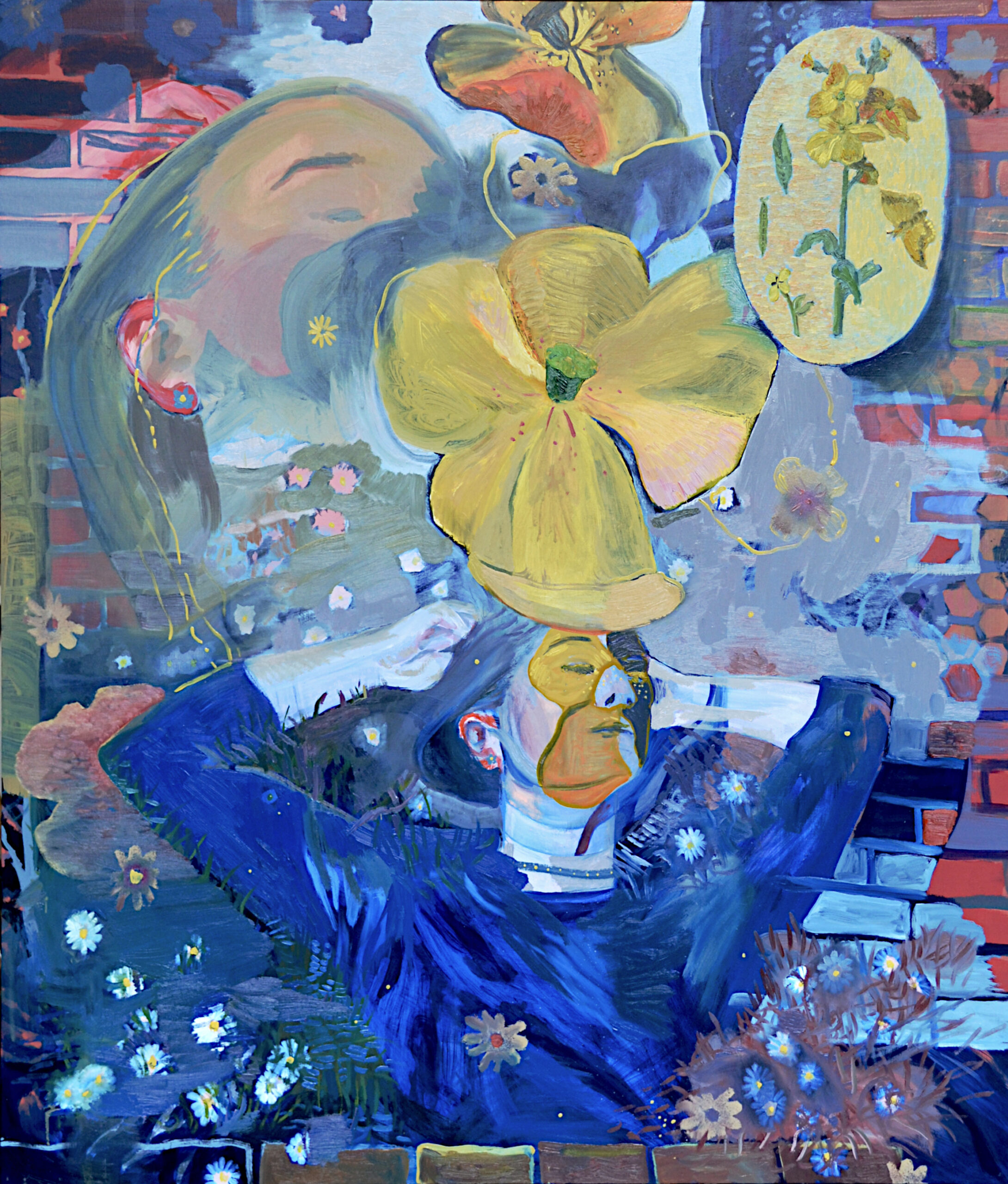 Wallflower / acryl en olieverf op paneel / 137x120cm / 2023