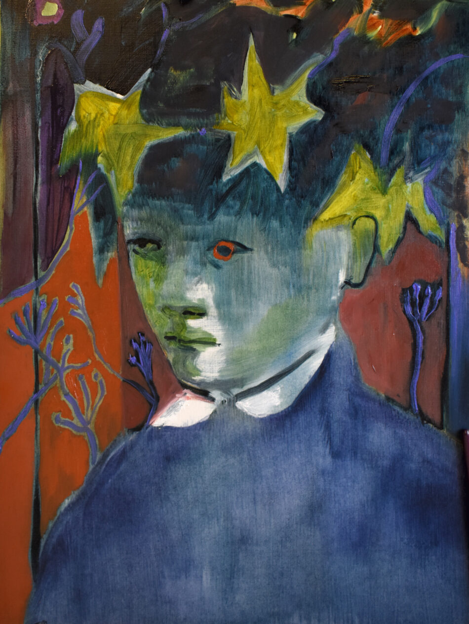 Brain zaps / olieverf op papier / 40x30cm / 2024