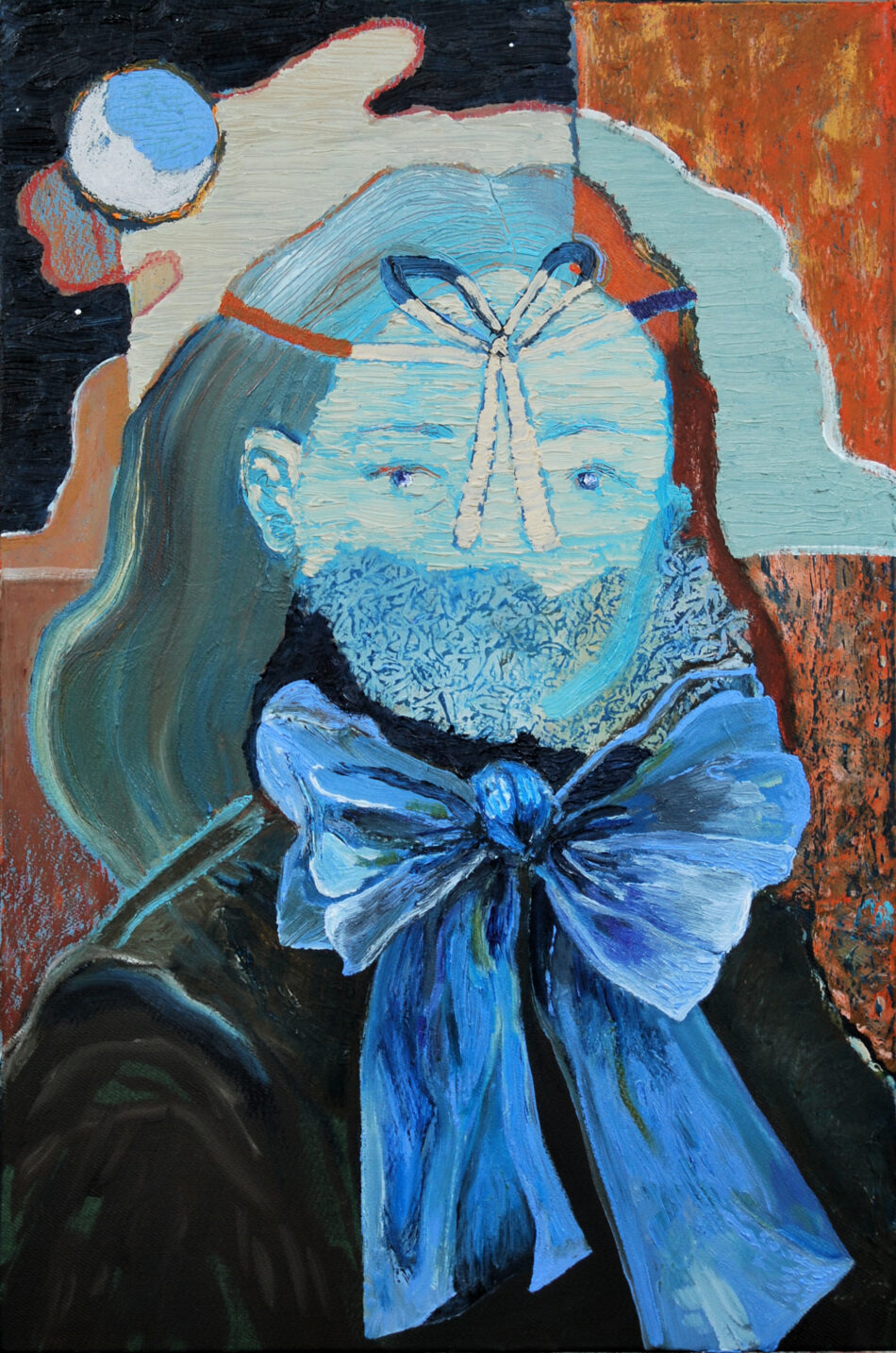 Put a bow on it / olieverf op doek / olieverf en oilstick op doek / 2024